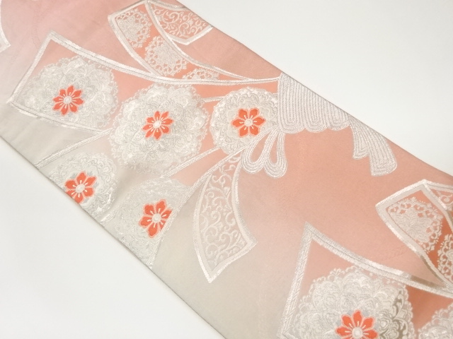 束ね熨斗に華紋模様織出し袋帯